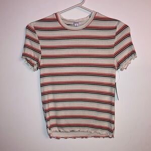 NWT Ardene multi strip form fitting ribbed tee
